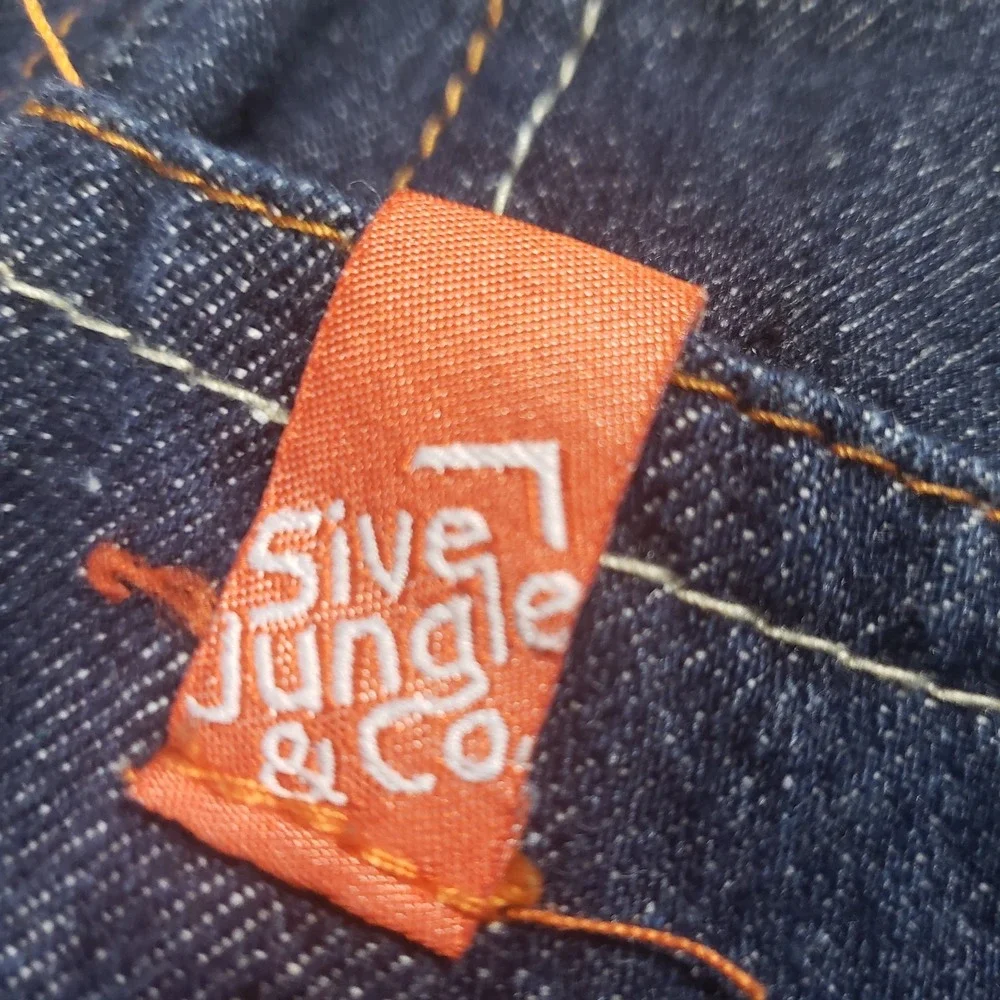 Vintage 5ive Jungle Jeans Mens 40 (FITS 37x27) Y2K Blue Wide Baggy Embroidered